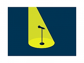 纯css3聚光灯下麦克风特效