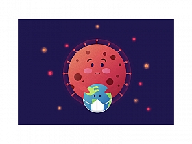 纯css3全球冠状病毒插图特效