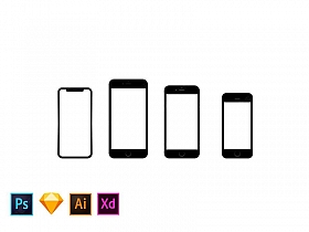 iPhone6/7/8/X Mockups 苹果手机样机模型PSD/AI/XD/SKETCH