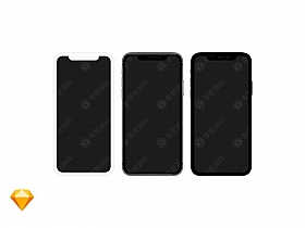 iPhone x Mockups苹果X样机黑白灰正视图