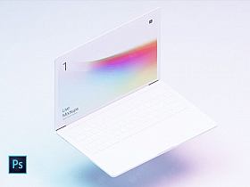 白色MacBook白模样机模型素材psd源文件