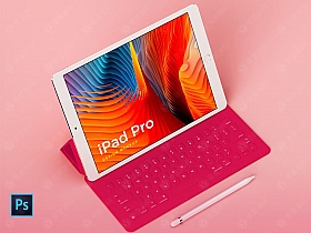 iPad Pro键盘样机模型素材psd源文件