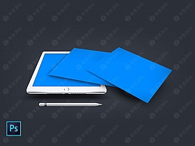 iPad Mockups黑白双色样机模型19组PSD下载