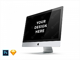 iMac Mockups苹果设备手机电脑样机模型素材psd源文件