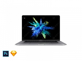 银色MacBook样机模型素材