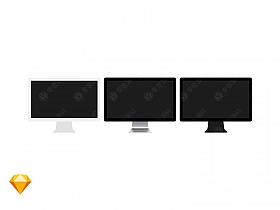 iMac Mockups 苹果一体机电脑样机黑白灰三色
