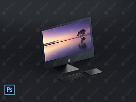 iMac Mockups苹果一体机电脑样机模型素材psd源文件