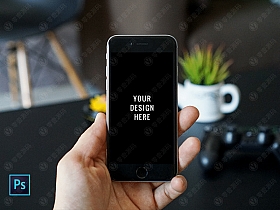 手持iPhone样机场景