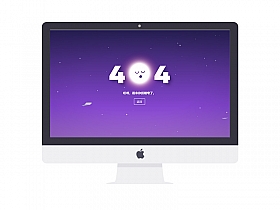可爱紫色星空月亮404网页模板