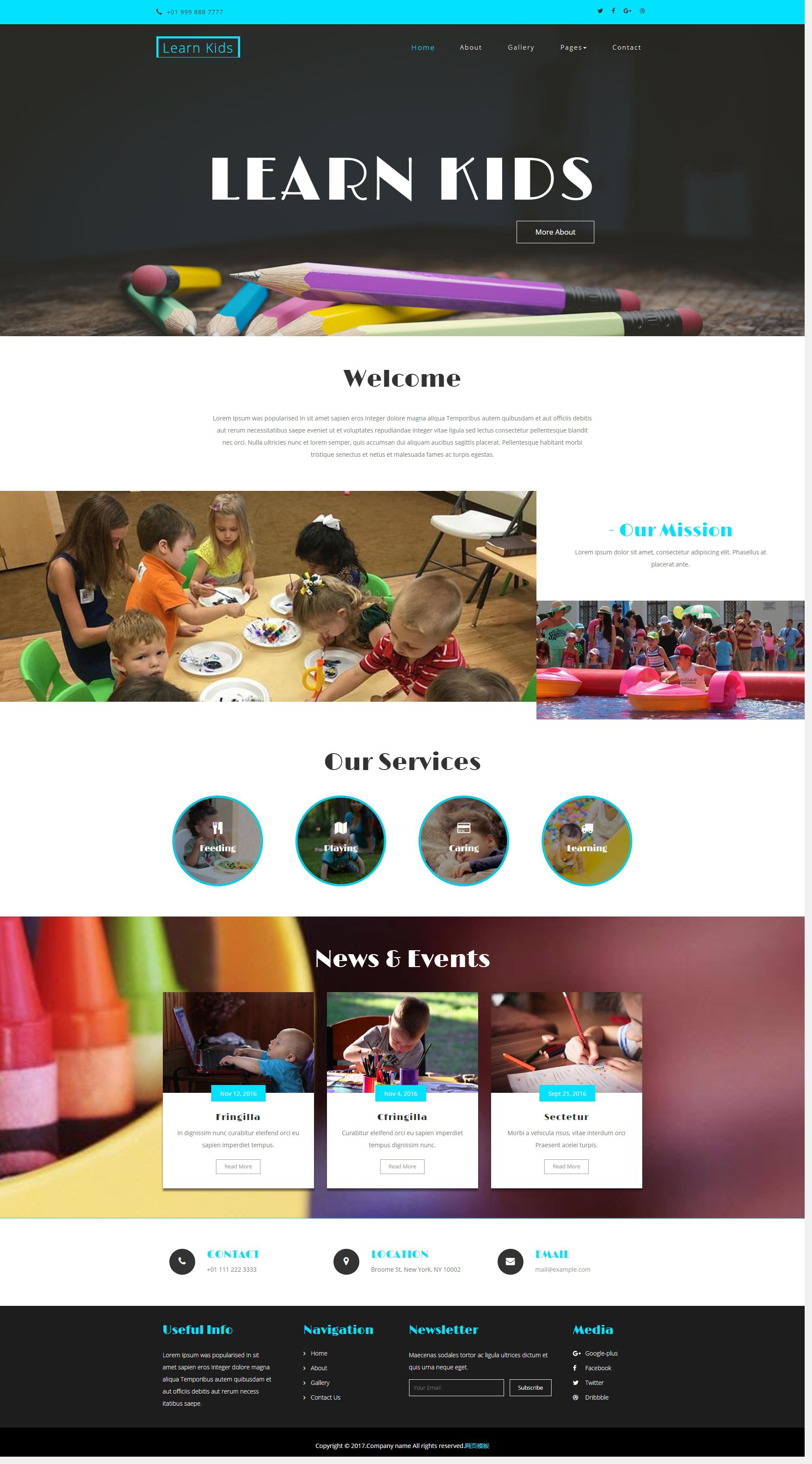 简单的儿童绘画教育网站html模板