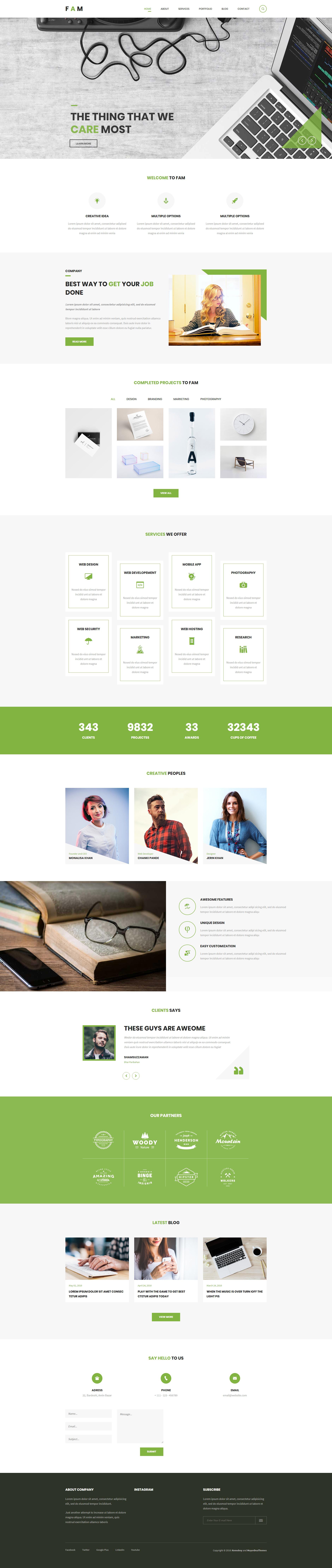 绿色创意的设计公司网站html模板