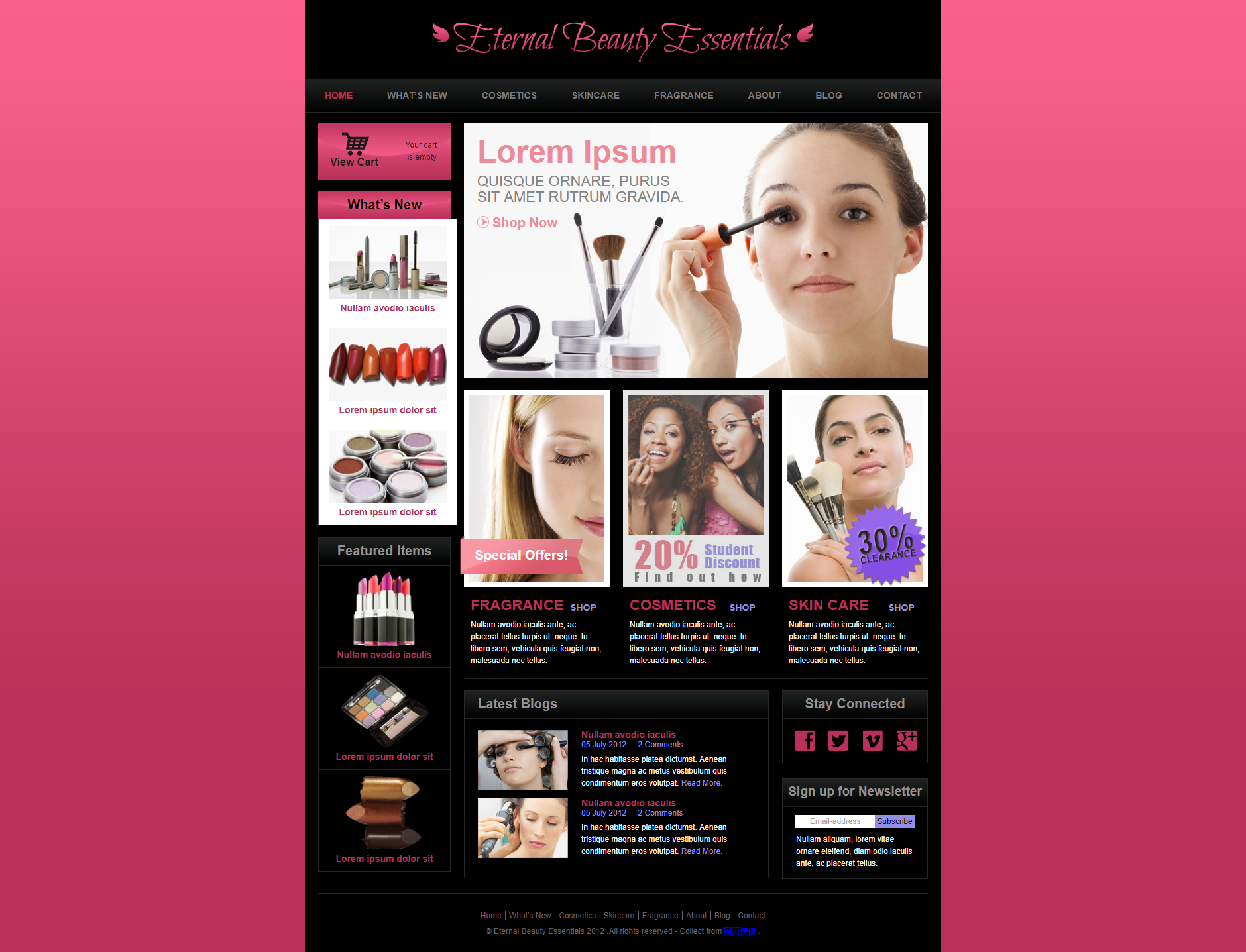 国外化妆品购物网站模板html全站下载