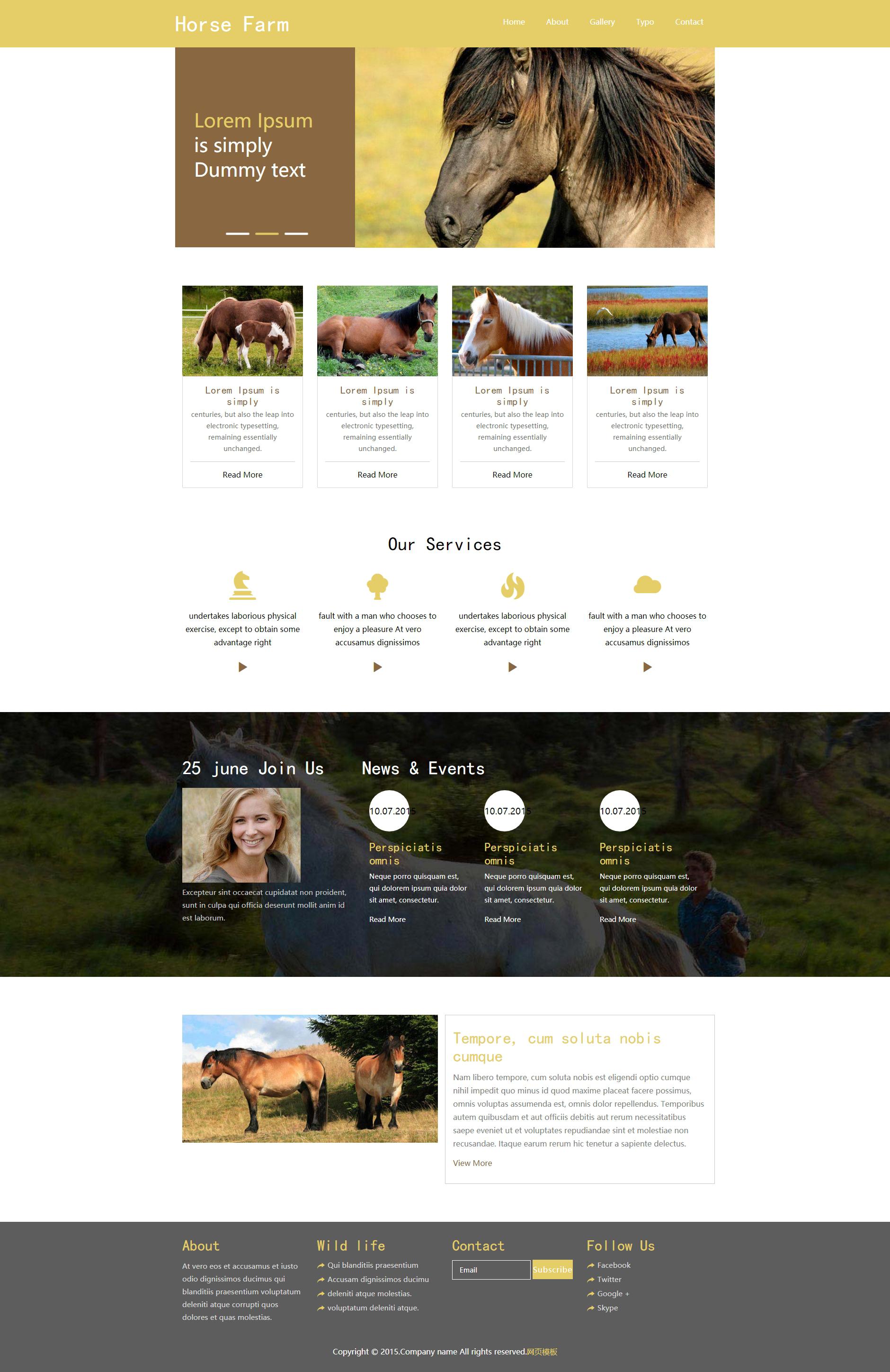 简单的畜牧业养殖场网站html模板