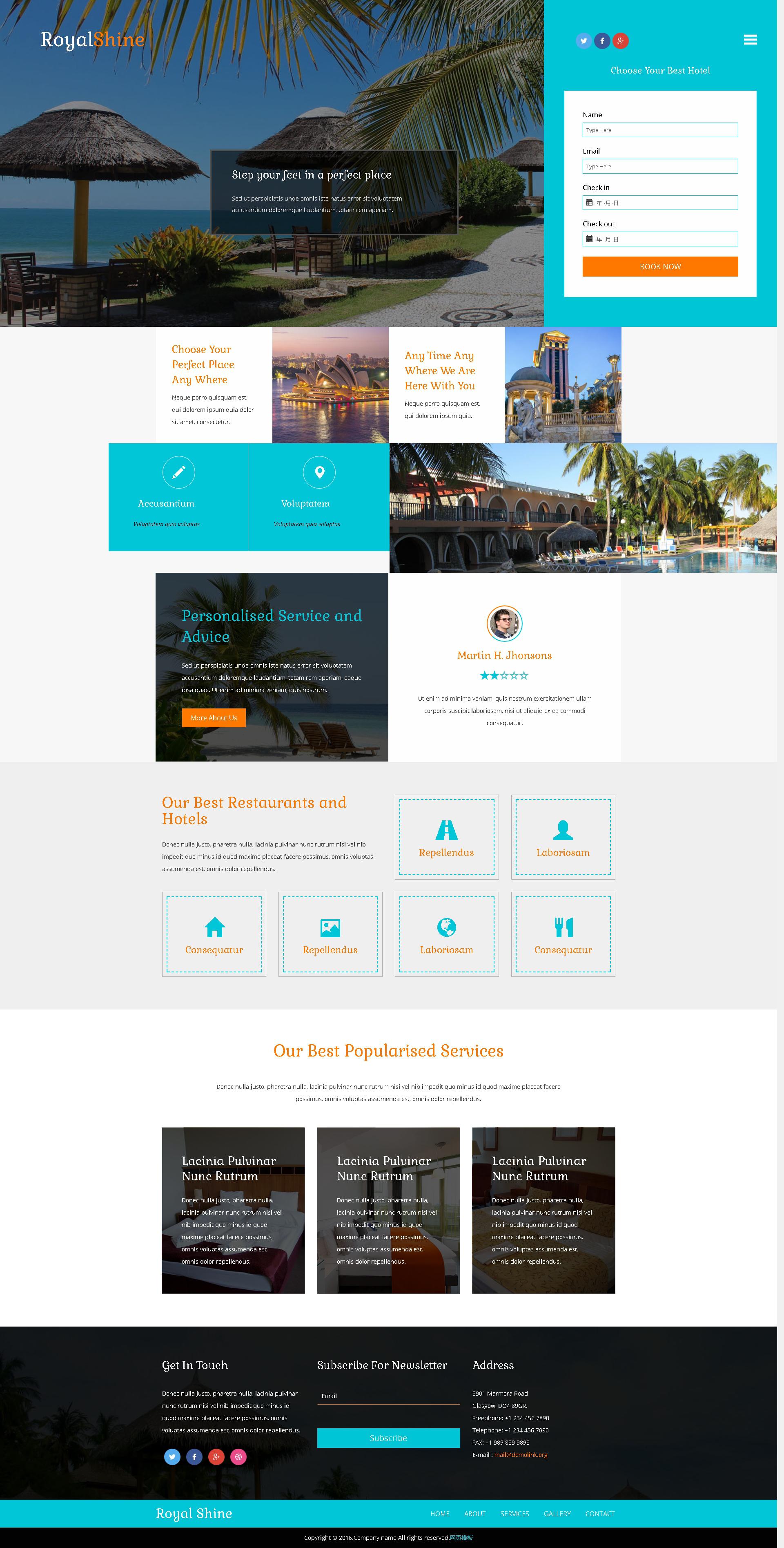 html5旅游度假酒店预订网站模板html整站