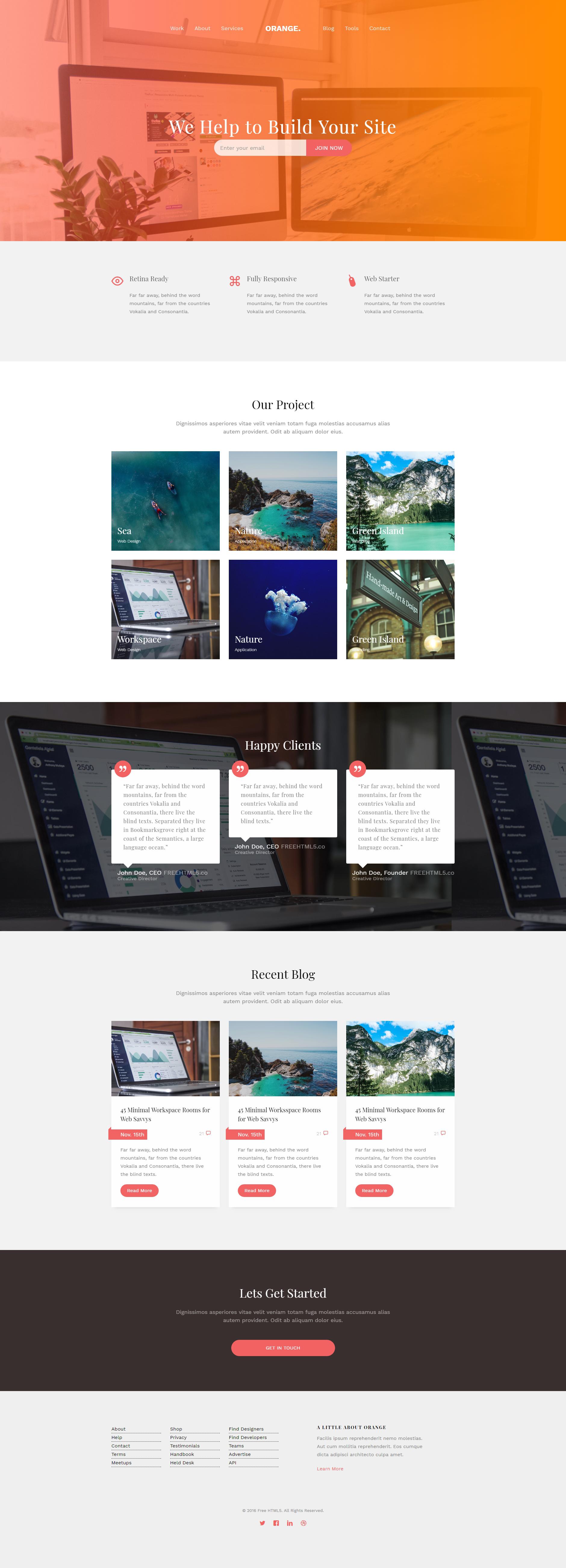 橙色通用的景点旅游网站html5动画模板