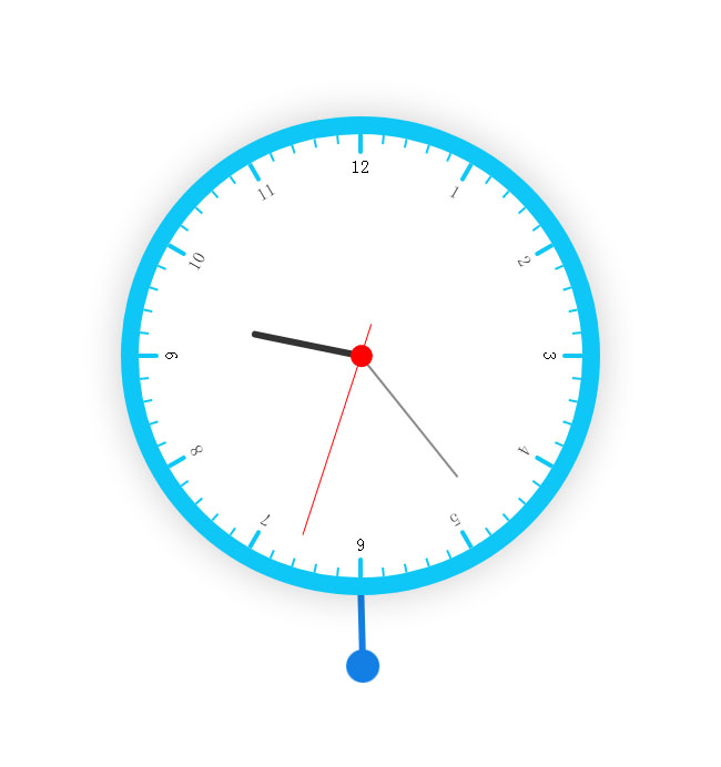 圆形的摇摆时钟CSS3特效
