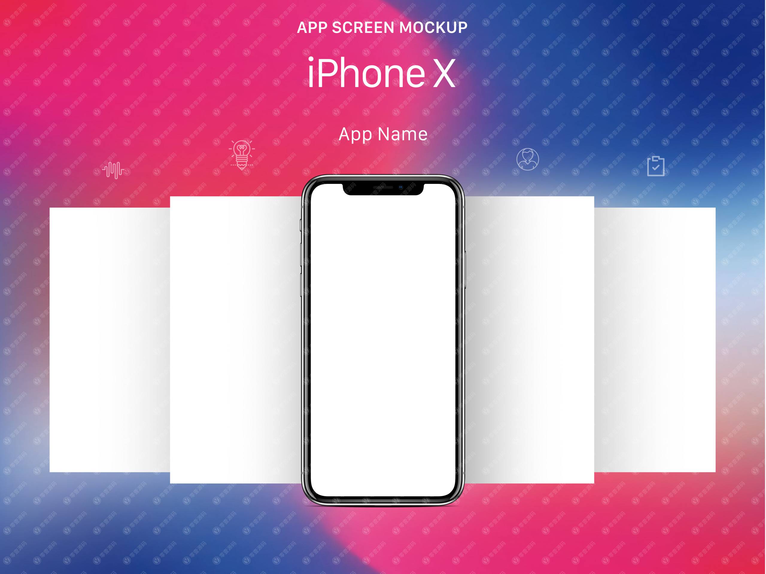 iPhoneX Mockups 苹果X手机样机组合模型素材psd源文件