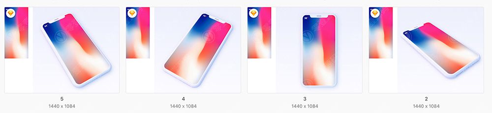 iPhoneX Mockups 苹果X手机样机双色模型下载