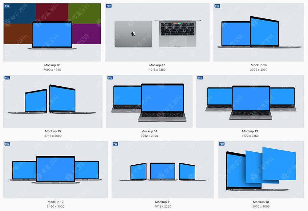 MacBook苹果笔记本电脑样机模型素材psd源文件