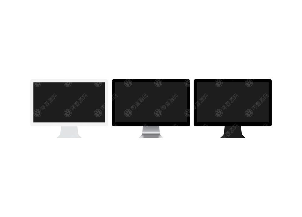 iMac Mockups 苹果一体机电脑样机黑白灰三色
