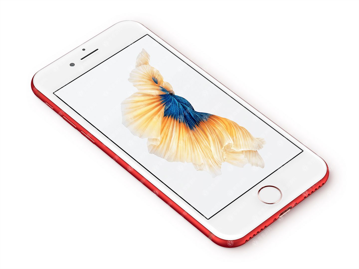 红色iPhone手机样机模型素材psd源文件